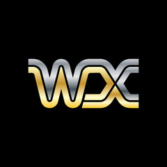 Initial Letter WX Linked Design Logo