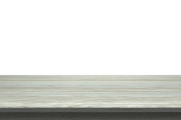 Wood Table Top On Isolated White Background