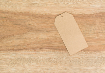 Blank brown cardboard price tag or label