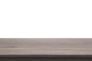 Wood Table Top On Isolated White Background
