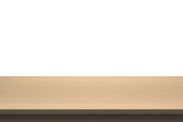 Wood Table Top On Isolated White Background