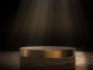 Pedestal for display,Platform for design,Blank product stand.3D rendering.
