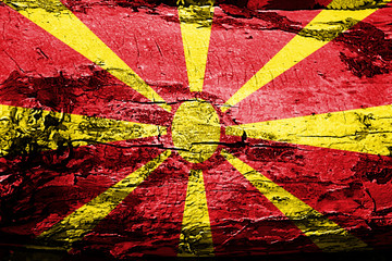 Macedonia flag with grunge texture