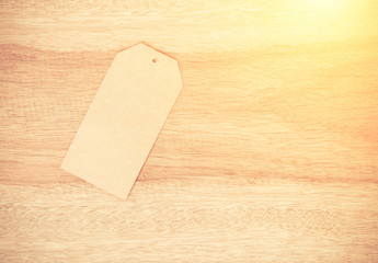 Blank brown cardboard price tag or label