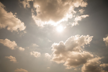 Blue Sky And Clouds (orange worming color theme theme)