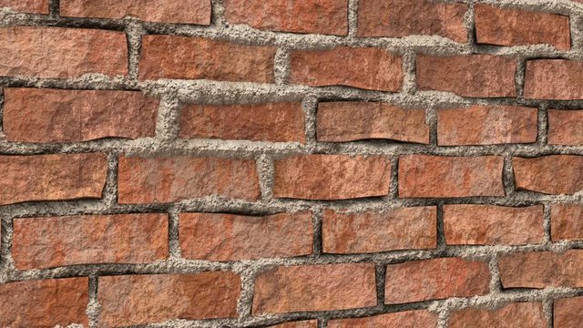 Battered brickwork wall slipping  -     Video Footage
