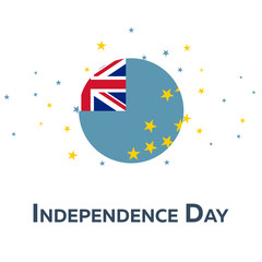 Obraz premium Independence day of Tuvalu. Patriotic Banner. Vector illustration.