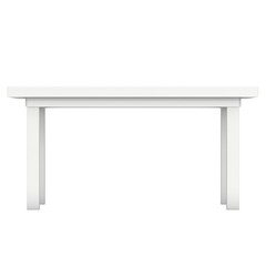 White Table. 3D render isolated on white. Platform or Stand Illustration. Template for Object Presentation.