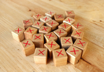 wrong with tic tac toe game on the wood table