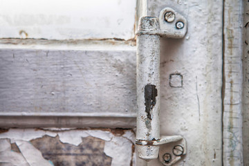 Old door handle wooden