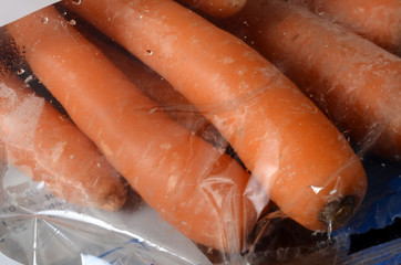 Carrots in plastic bag