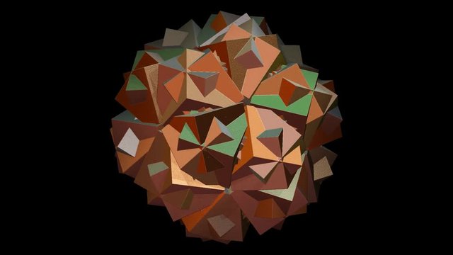 Rotating   3D Geometrical Shape -   Abstract Loop Video Footage with Alpha Channel