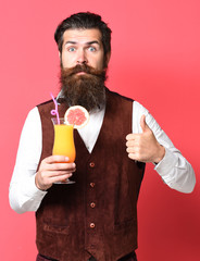 Fototapeta premium surprised handsome bearded man