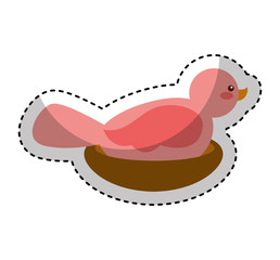 nest cute bird isolated icon vector illustration design