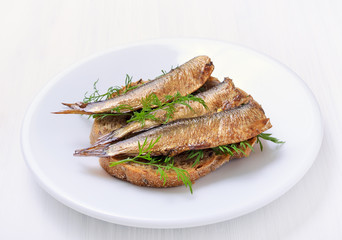 Sprats sandwiches