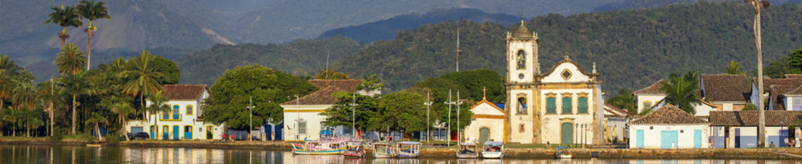 Panorama historic town Paraty, Brazil