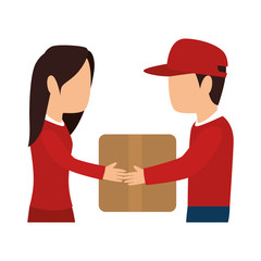 delivery worker service icon vector illustration design