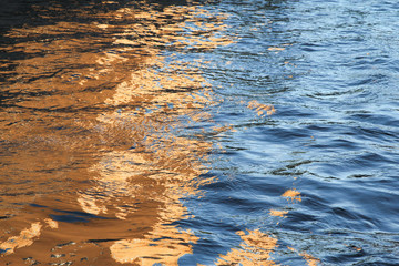 Gold wave on the river