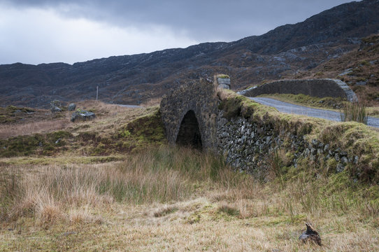 Drochaid Coire Shubh, the bridge over Allt Coire Shubh, near Kinloch Hourn in the northwest highlands of Scotland