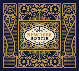 Premium Quality Card. Baroque ornaments and floral details. Orga