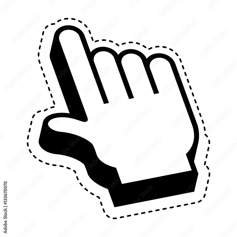 Poster hand pointer cursor icon vector illustration design