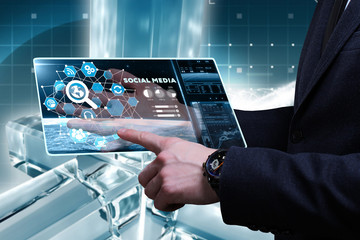 Fototapeta premium Business, Technology, Internet and network concept. Young busine