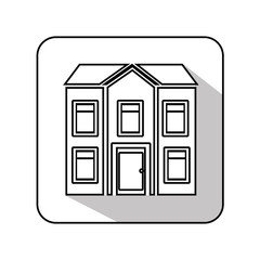 exterior cute house icon vector illustration design