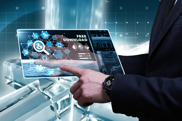 Business, Technology, Internet and network concept. Young busine