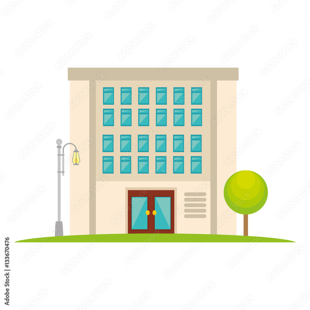 Wall mural exterior cute building icon vector illustration design