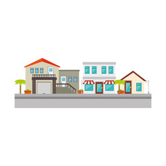 Obraz na płótnie Canvas Nice neighborhood street icon vector illustration design