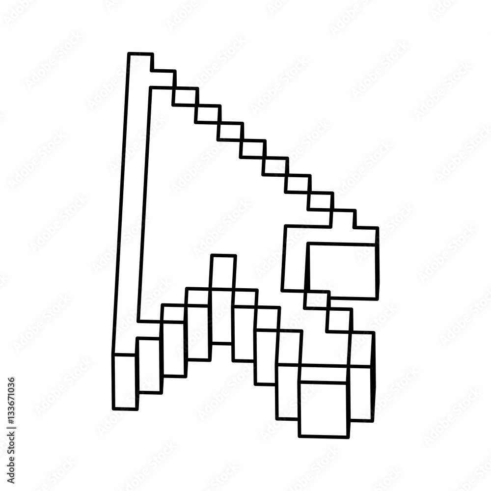 Poster arrow pointer isolated icon vector illustration design