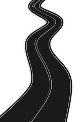 Curved road, 3d illustration