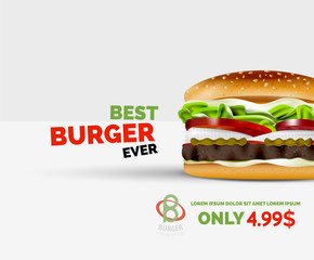 Vector premium burger ad template