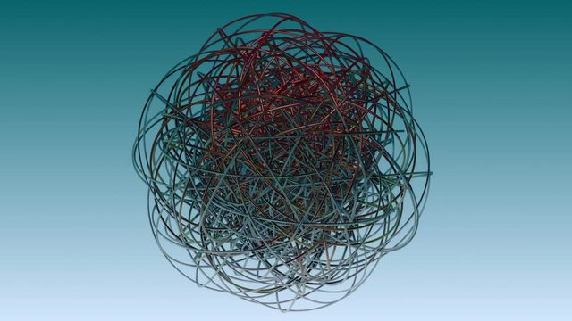 Rotating   3D  Ring Ball -   Abstract  Video Footage