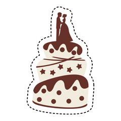 Cake wedding over white background, vector illustration eps10