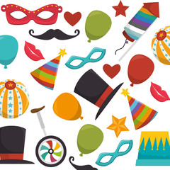 circus entertainment set icons vector illustration design