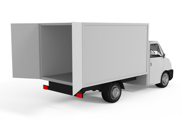 Delivery van as transporter, 3d illustration