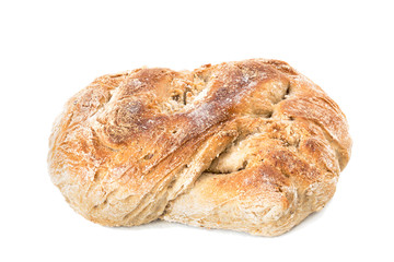 homemade loaf isolated on  white