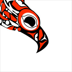 totem bird indigenous art stylization