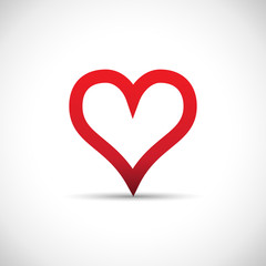 Simple vector icon of red heart