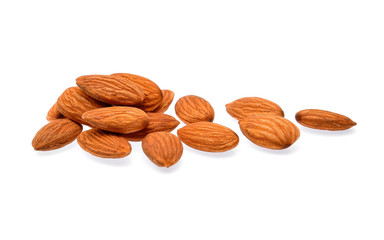 Almonds isolated on white background