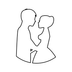 Couple of newlyweds character vector illustration design