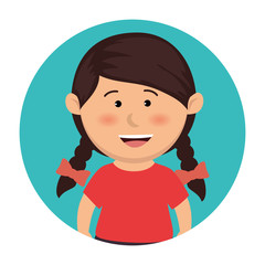 cute little girl character vector illustration design