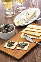 black olive tapenade with crackers