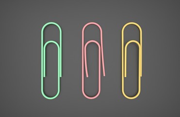 Assorted colourful pastel Paper Clips