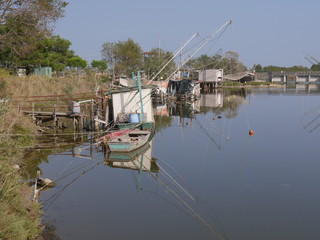 Valli di Comacchio - bilancione di pesca