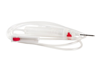 dropper with a needle on a white background