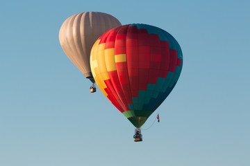 Fototapeta premium two flying hot air balloons