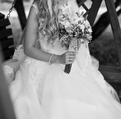 Bride and wedding bouquet