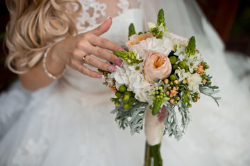 Bride and wedding bouquet